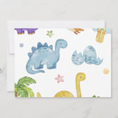 Dinosaur Wild Un 1er Anniversaire Fête Invitation (Dos)