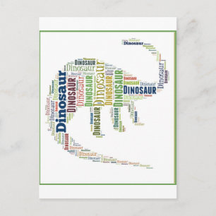 Dinosaur Word Art Briefkaart