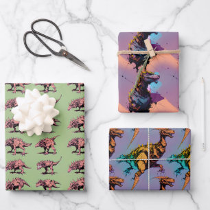 Dinosaur wrapping Paper - Abstracte Dinosaur Art