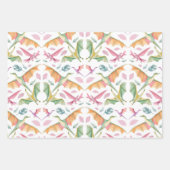 Dinosaur Wrapping Paper Flat Sheet Set of 3 (Voorkant 3)