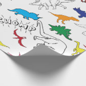 Dinosaur wrapppapier cadeaupapier (Hoek)