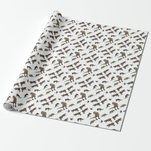 Dinosaur wrapppapier cadeaupapier (Uitgerold)