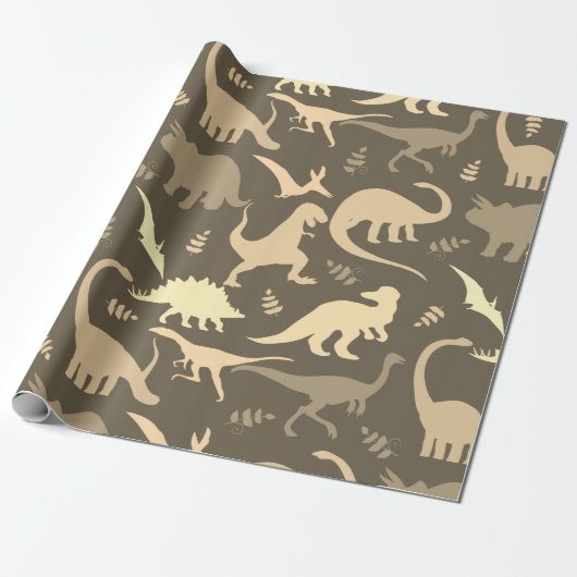 Dinosaur wrapppapier cadeaupapier (Uitgerold)