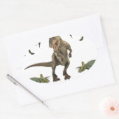 Dinosaur wrapppapier ovale sticker (Envelop)