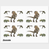 Dinosaur wrapppapier rechthoekige sticker (Vel)