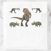 Dinosaur wrapppapier rechthoekige sticker (Tas)