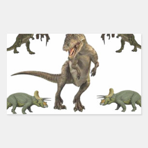 Dinosaur wrapppapier rechthoekige sticker