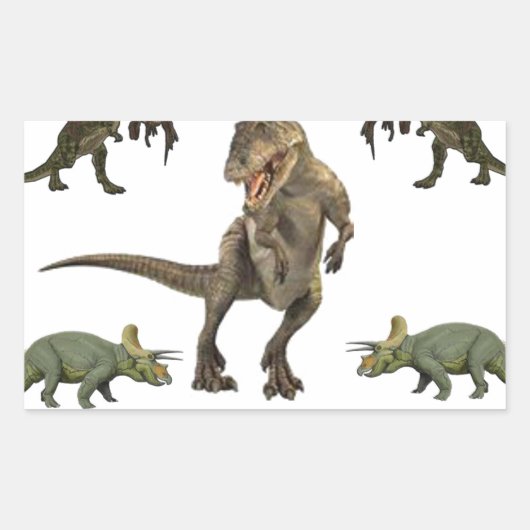 Dinosaur wrapppapier rechthoekige sticker (Voorkant)