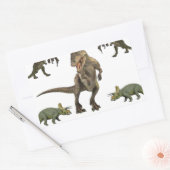 Dinosaur wrapppapier rechthoekige sticker (Envelop)
