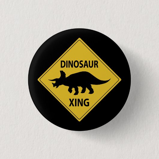 Dinosaur Xing Ronde Button 3,2 Cm (Voorkant)
