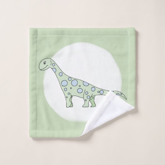 Dinosaure à doodle de garçon avec nom d'enfant (Gant de toilette)
