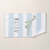 Dinosaure à doodle de garçon avec nom d'enfant (Serviette à main)