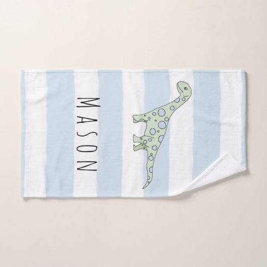 Dinosaure à doodle de garçon avec nom d'enfant (Serviette à main)