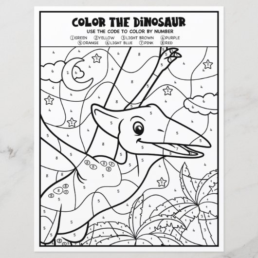 Dinosaure Activité Enfants Coloration Page Par Num (Devant)