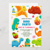 Dinosaure Anniversaire Invitation, Dinosor Cartes (Devant / Derrière)