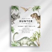 Dinosaure Aquarelle moderne Invitation d'anniversa