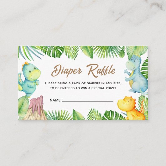 Dinosaure Baby shower Dinosaure Carte d'insertion (Devant)