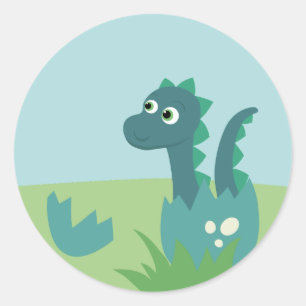 Dinosaure bébé en autocollant d'oeuf.