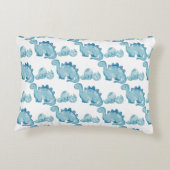 dinosaure bleu coussin de nom de bébé personnalisé (Dos)