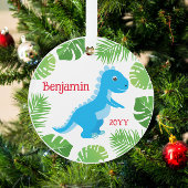 Dinosaure Bleu T-Rex Tropical Souvenir Noël