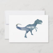 Dinosaure Bleu Trex Carte de remerciements plat (Devant)