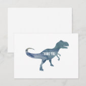 Dinosaure Bleu Trex Carte de remerciements plat (Devant / Derrière)