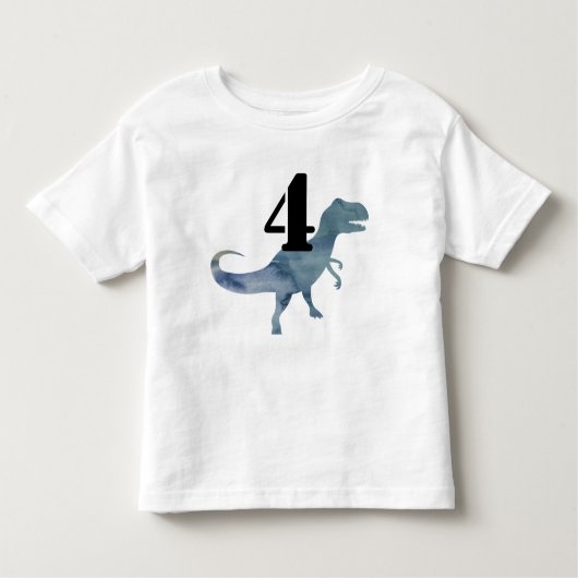 Dinosaure Bleu Trex T-shirt Quatre Anniversaires (Devant)