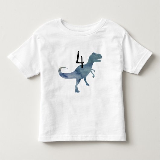 Dinosaure Bleu Trex T-shirt Quatre Anniversaires (Devant)