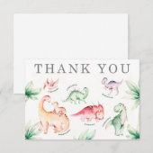 Dinosaure Carte de remerciements (Devant / Derrière)
