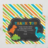 Dinosaure Carte de remerciements (Devant / Derrière)