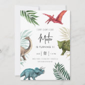 Dinosaure Chaque année Anniversaire Invitation (Devant)