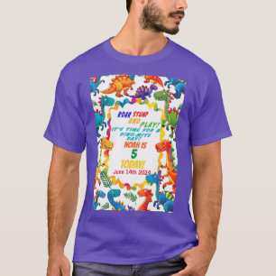 Dinosaure coloré fête d'anniversaire T-shirt