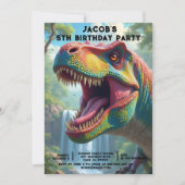 Dinosaure d'âge personnalisé Invitations de fête d (Devant)