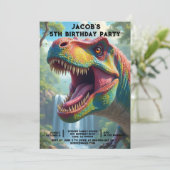 Dinosaure d'âge personnalisé Invitations de fête d (Debout devant)