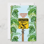 Dinosaure Danger Anniversaire Invitation (Dos)
