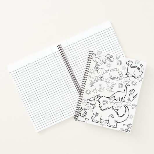 Dinosaure de coloration Carnet spirale (Intérieur)