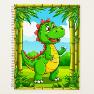 🦖 Dinosaure de dessin animé joyeux Bambou Étude p