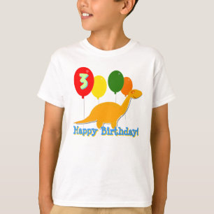 Dinosaure de joyeux anniversaire 3 ans de T-shirt