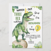 Dinosaure de la jungle Invitation d'anniversaire à (Devant)