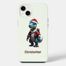 Dinosaure de Noël bleu