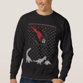 dinosaure de Noël festif laide sweatshirt (Devant)
