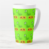 Dinosaure de tournesol Latte Mug (Angle droit)