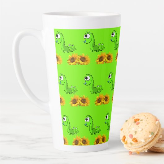 Dinosaure de tournesol Latte Mug (En situation)