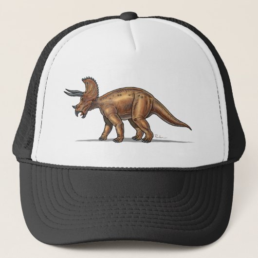 Dinosaure de Triceratops de casquette de baseball (Devant)
