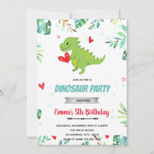 Dinosaure de Valentine invitation