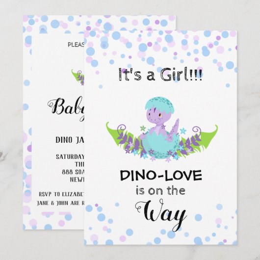*~* Dinosaure d'éclosion Invitation de la douche p (Devant / Derrière)