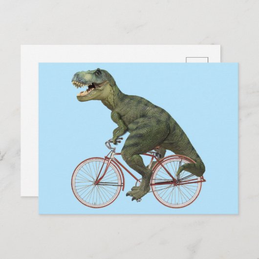 Dinosaure Dinosaur TRex Bicycle Cyclisme Carte pos (Devant / Derrière)