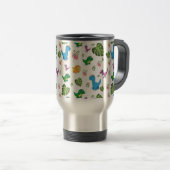 Dinosaure drôle, Mug de voyage feuille (Devant droit)