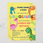 Dinosaure Editable Invitation Anniversaire (Devant / Derrière)