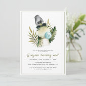 Dinosaure élégant | Invitation de fête d'anniversa (Debout devant)